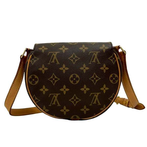 LOUIS VUITTON Authentic Brown Monogram Leather Pochette Shoulder Bag